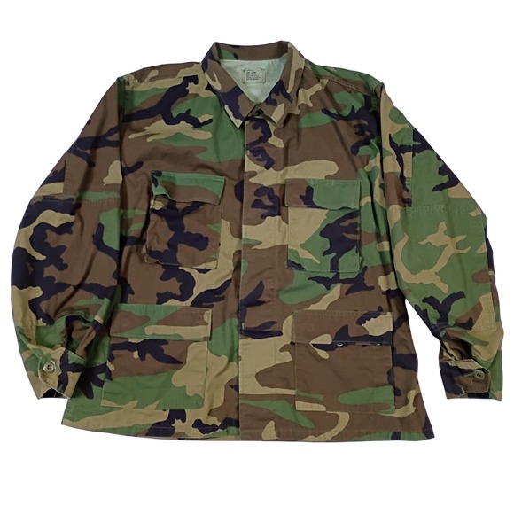 The Unbranded Brand Other - US Military BDU Combat Coat Woodland Camo Large X Short Mens Field Jacket